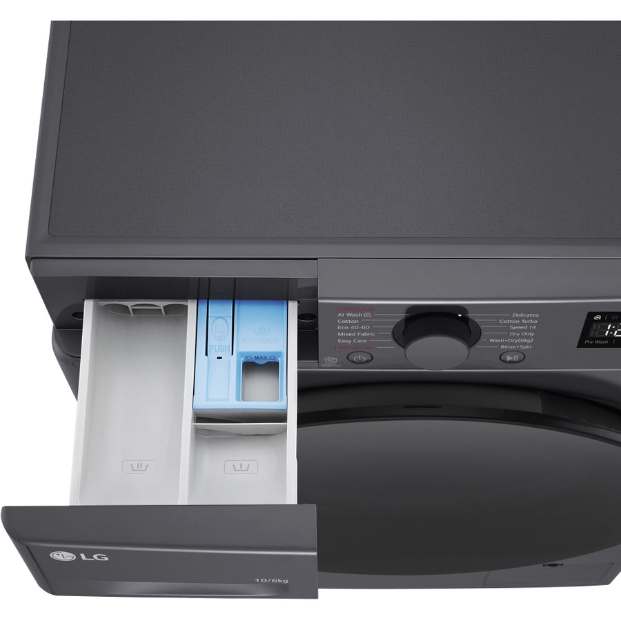 LG FWY606GBLN1 10/6kg 1400RPM AI DD™ Steam Washer Dryer - Graphite [Free 5-year parts & labour guarantee]