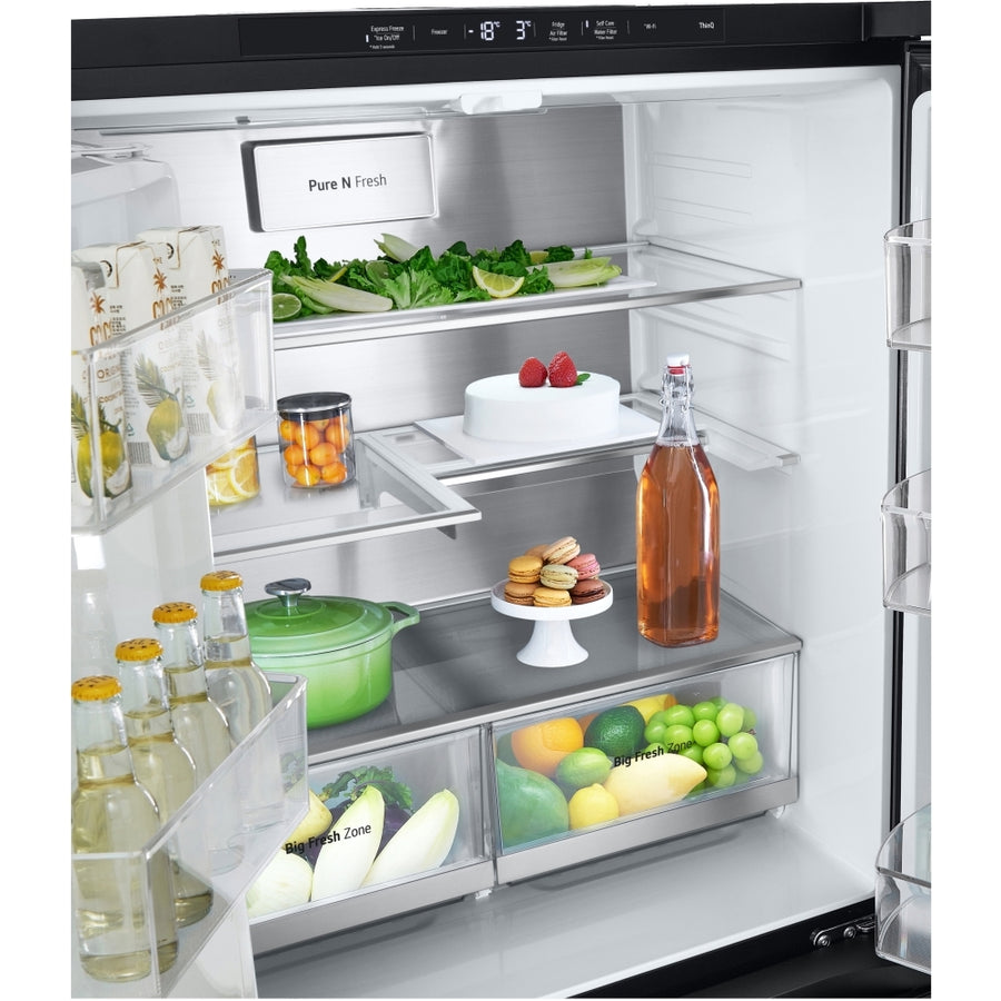 LG GMG860EPBE 84cm InstaView American Style Fridge Freezer - Black Steel [free 5-year parts & labour guarantee]