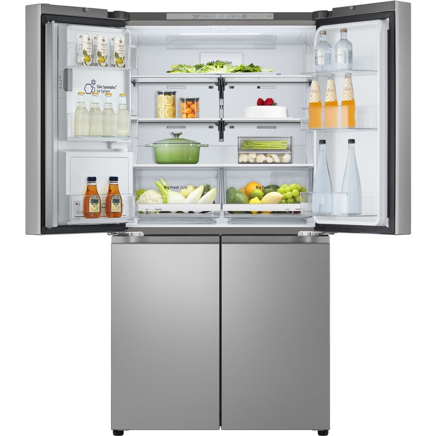 GML960PYFE 4-door American fridge freezer in silver