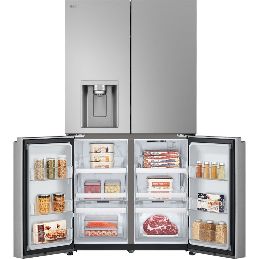 GML960PYFE 4-door American fridge freezer in silver