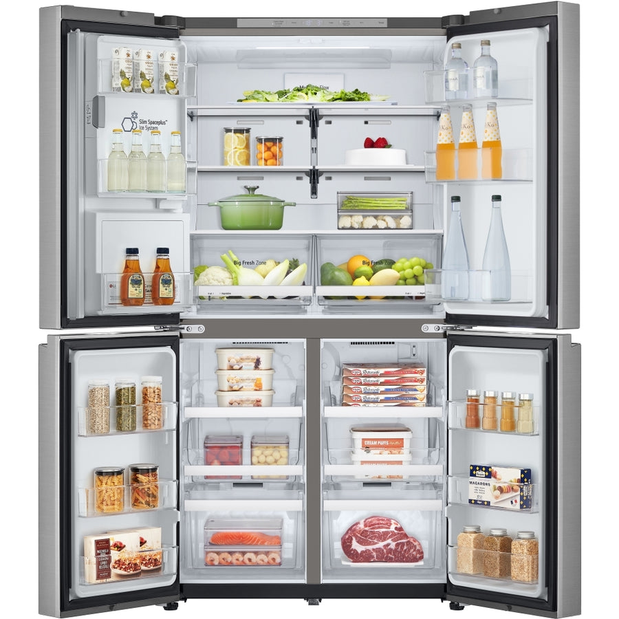 GML960PYFE 4-door American fridge freezer in silver