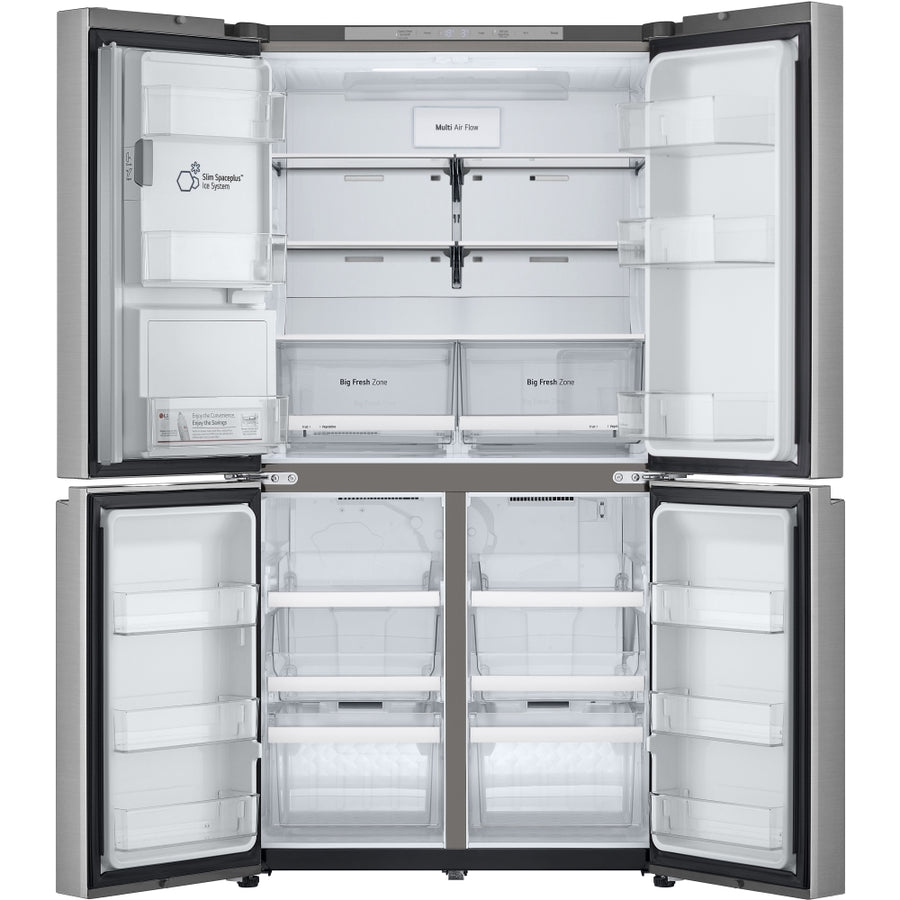 GML960PYFE 4-door American fridge freezer in silver