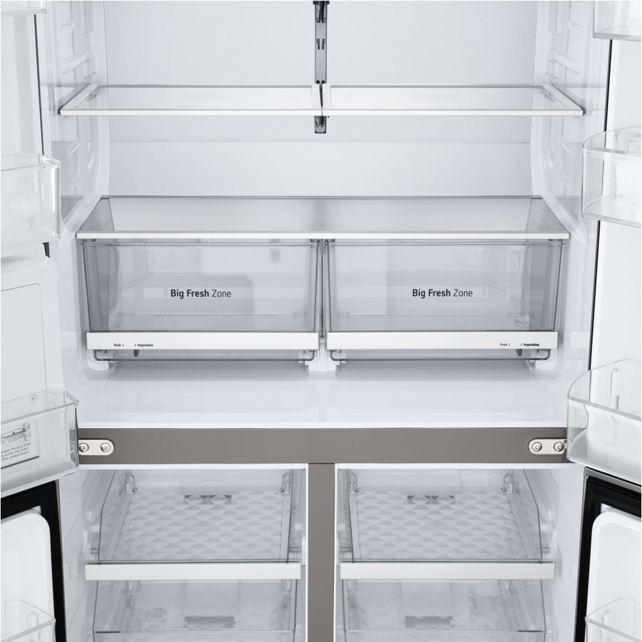 GML960PYFE 4-door American fridge freezer in silver