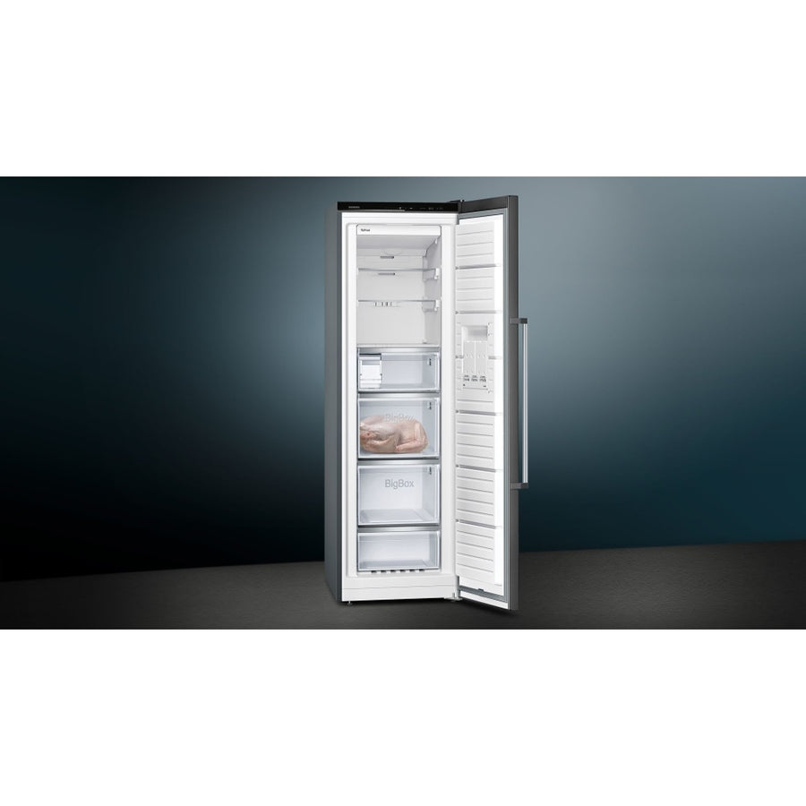 Siemens GS36NVIEV IQ500 Freestanding Frost Free Freezer – Black Steel