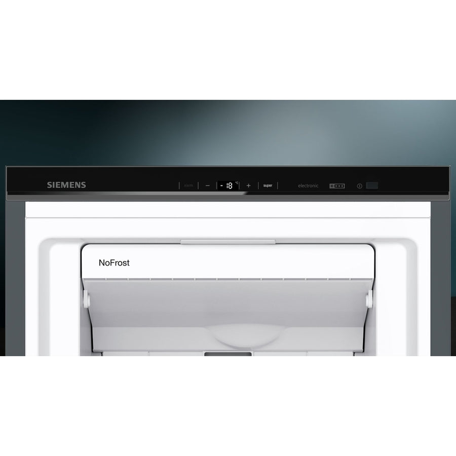 Siemens GS36NVIEV IQ500 Freestanding Frost Free Freezer – Black Steel