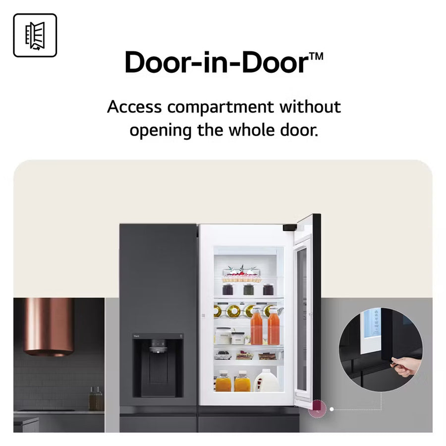 LG GSXE90EVAD Door-in-Door ™ Plumbed ice & water American fridge freezer - Matte Black