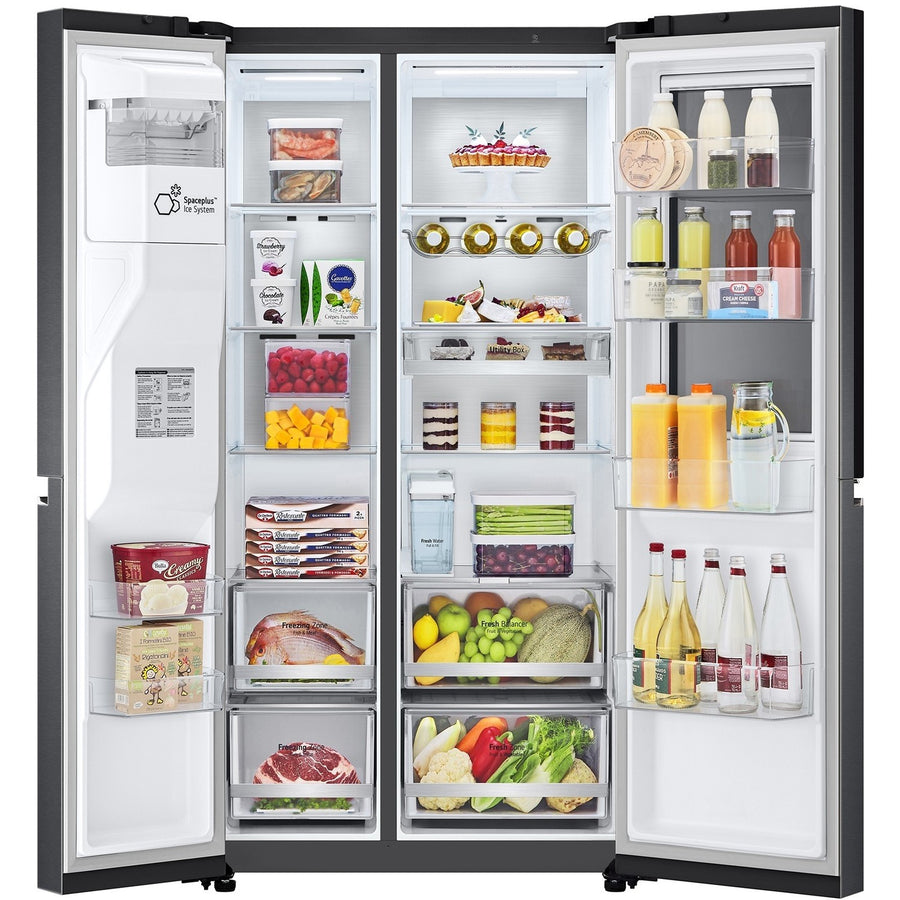 LG InstaView GSXV91MCAE Door-In-Door Non-Plumbed American style fridge freezer - Matte Black [free 5-year parts & labour guarantee]