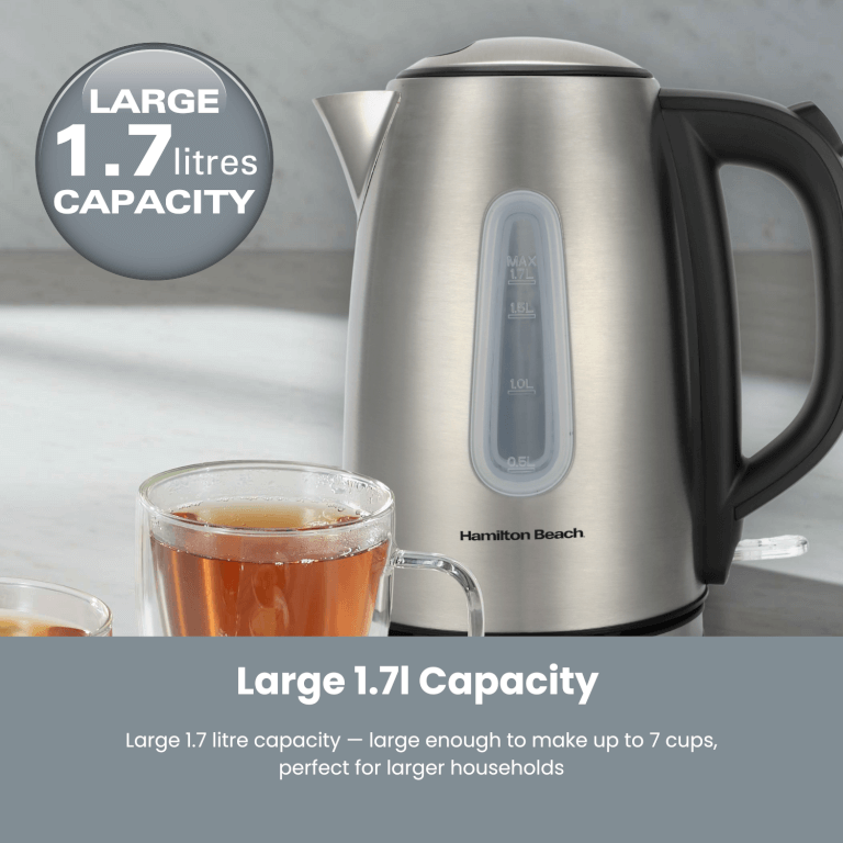 Hamilton Beach HB01402P Rise 1.7 litre Brushed Stainless steel kettle