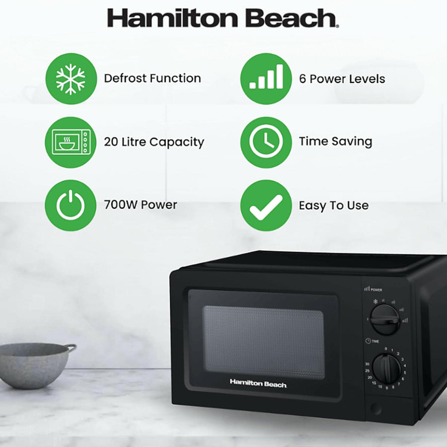 Hamilton Beach HB70T20B 700W 20 Litre Microwave in Black