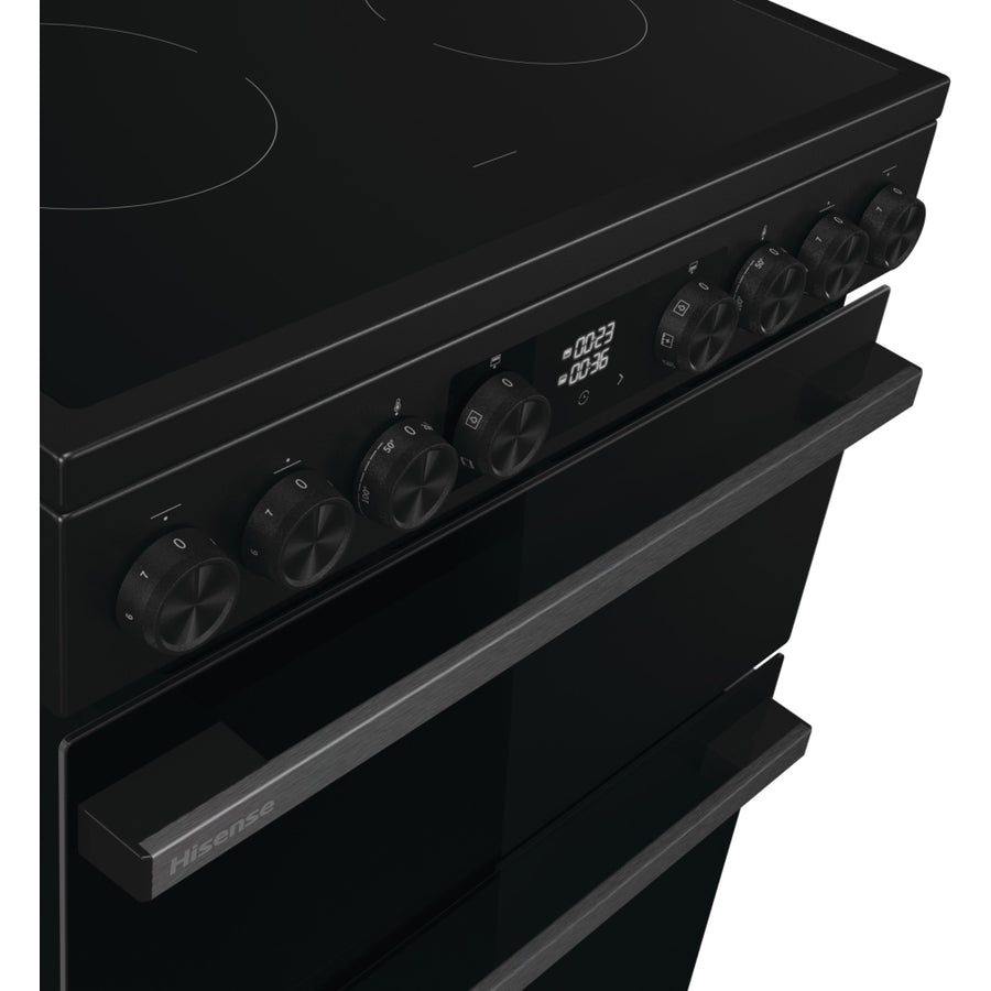 Hisense HDCE6C20B 60cm AirFry Electric Ceramic Cooker With Catalytic Liners - Black