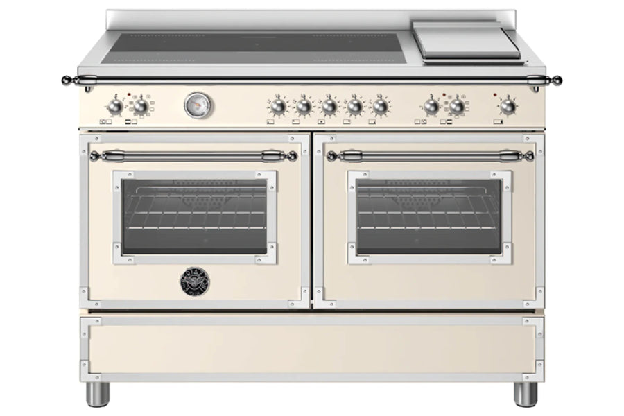 Bertazzoni HER125I2EAVT 120cm Induction Twin Oven Range Cooker - Ivory