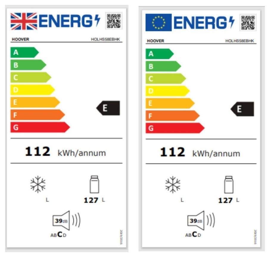Hoover HOLHS58EBHK undercounter larder fridge - Black