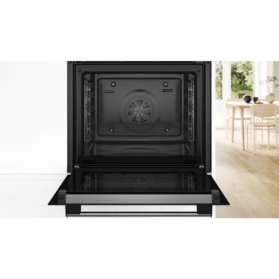 Bosch HQA574BS3B Series 4 Steam Pyrolytic cleaning built-in single oven - stainless steel [Free 5-year parts & labour guarantee]