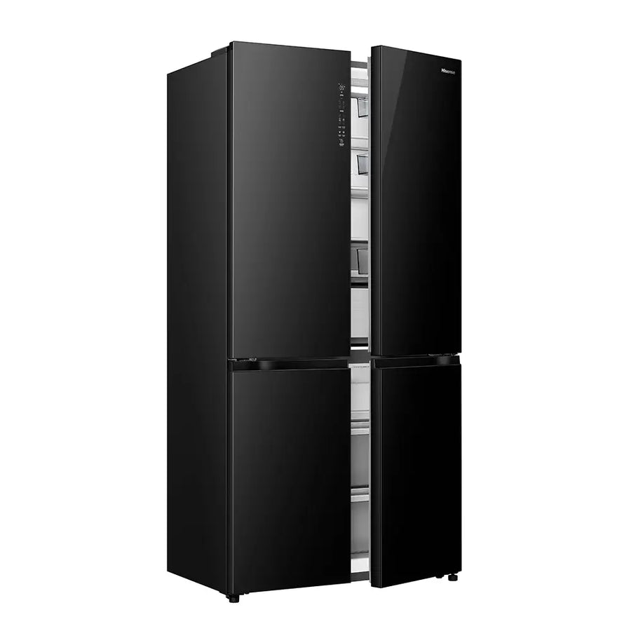 Hisense RQ768N4GBE Multi Door American style fridge freezer - Black Glass