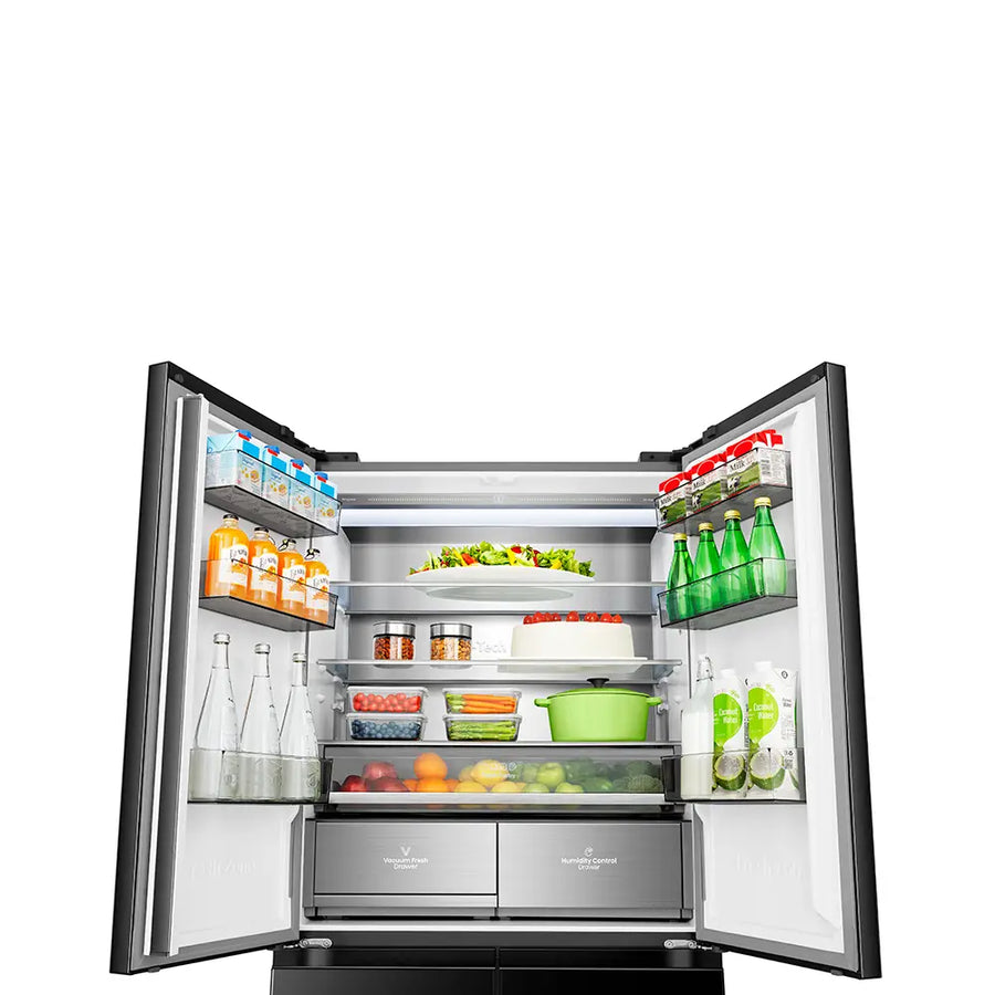 Hisense RQ768N4GBE Multi Door American style fridge freezer - Black Glass