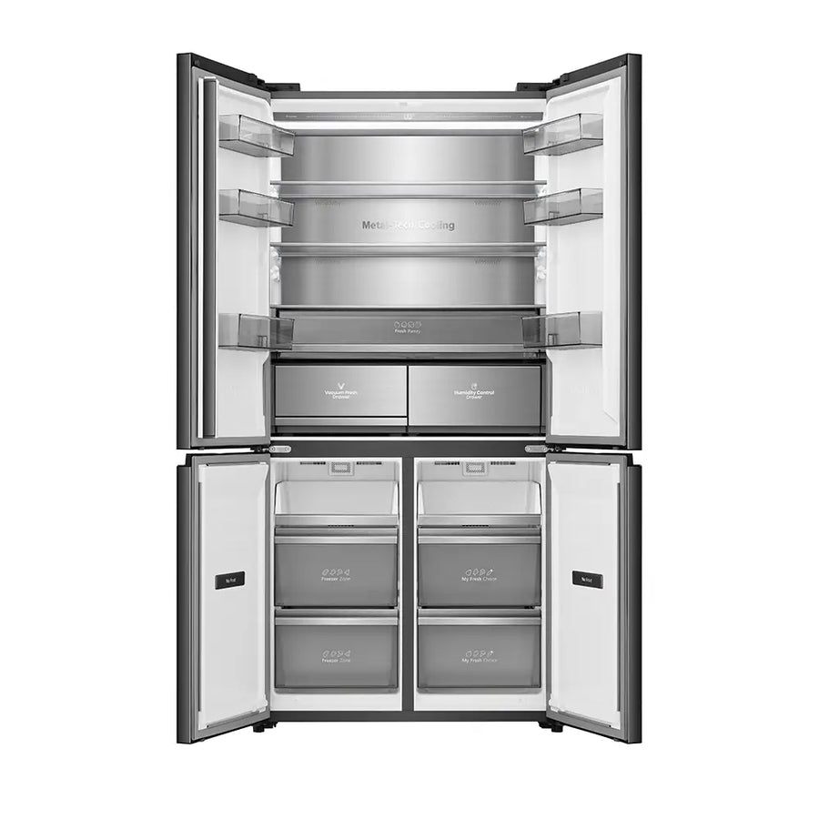 Hisense RQ768N4GBE Multi Door American style fridge freezer - Black Glass