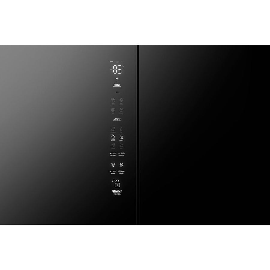 Hisense RQ768N4GBE Multi Door American style fridge freezer - Black Glass