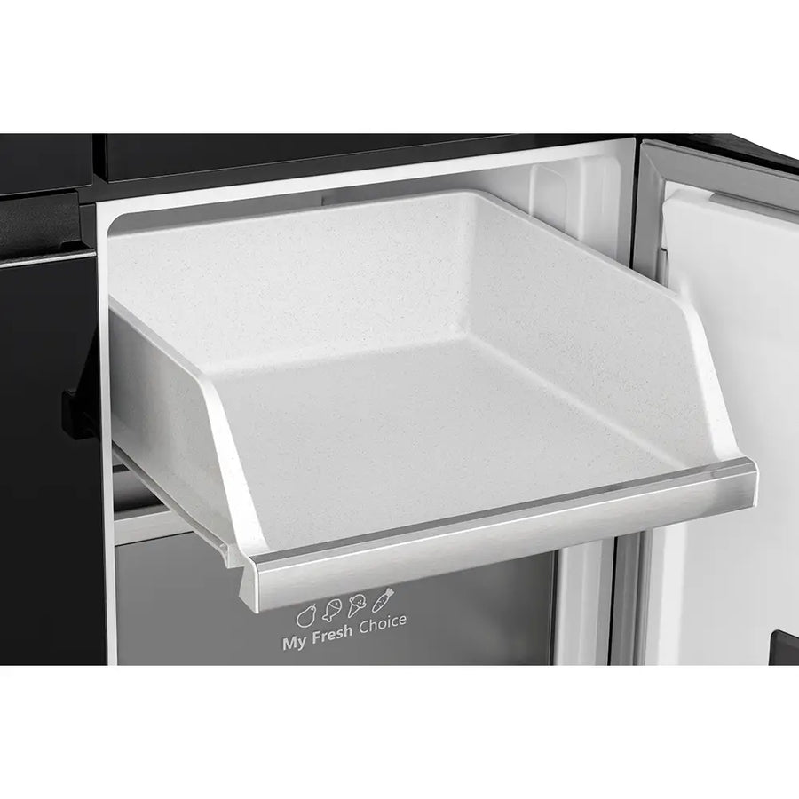 Hisense RQ768N4GBE Multi Door American style fridge freezer - Black Glass