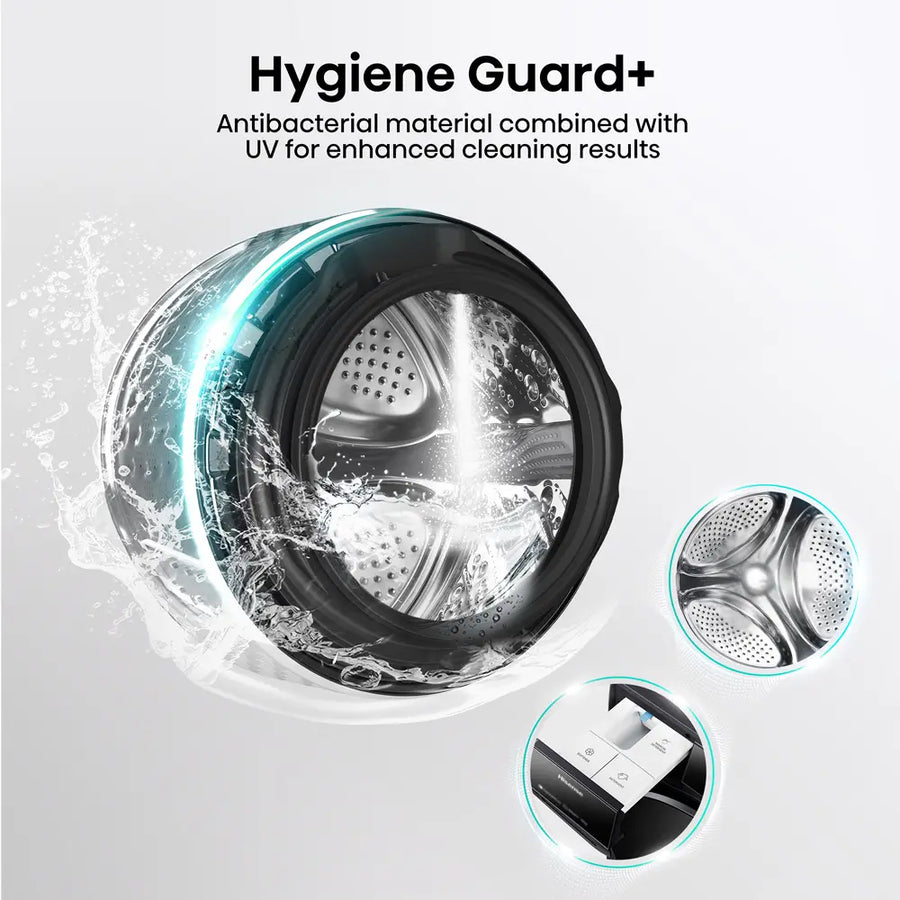 Hisense WF7S1247BB Auto Dosing 12kg 1400 Spin Washing Machine - Black
