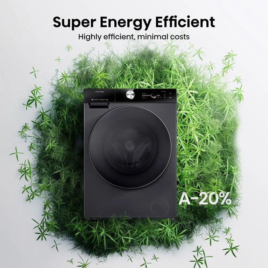 Hisense WF7S1247BB Auto Dosing 12kg 1400 Spin Washing Machine - Black