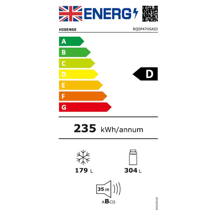 Hisense PureFlat RQ5P470SAID Fridge Freezer - Silver Stainless Steel