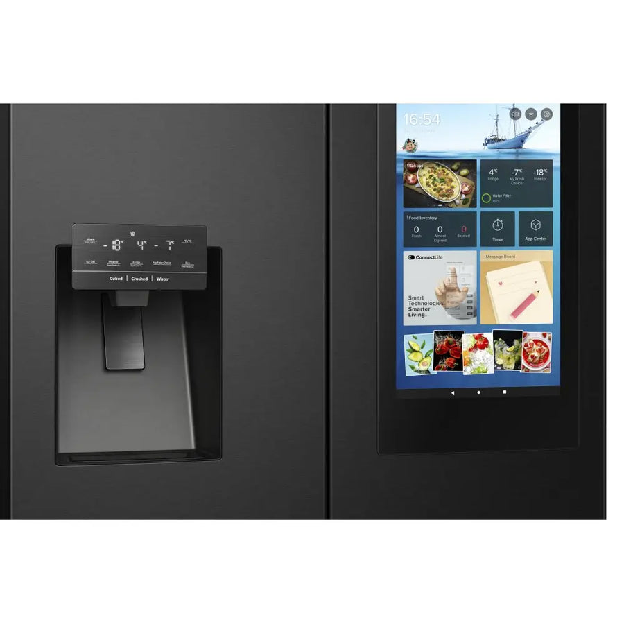 Hisense RQ760N4IFE PureFlat American Smart Fridge Freezer Plumbed Ice & Water - Black Steel *5 Year Warranty* [LAST ONE]