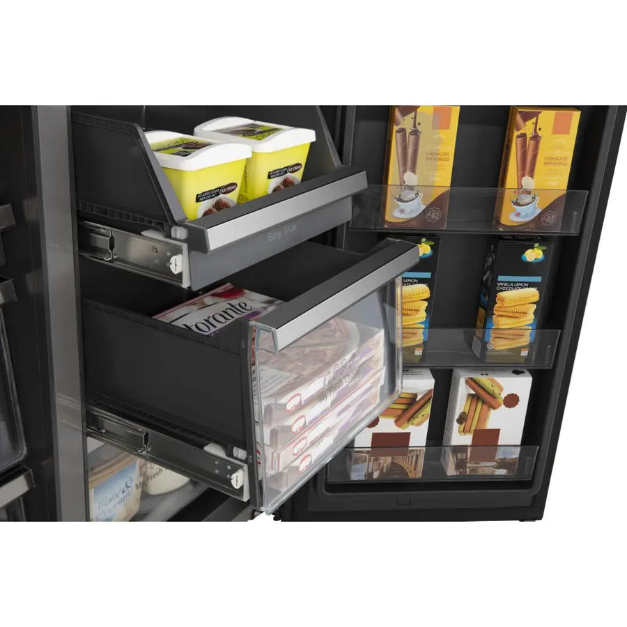 Hisense RQ760N4IFE PureFlat American Smart Fridge Freezer Plumbed Ice & Water - Black Steel *5 Year Warranty* [LAST ONE]