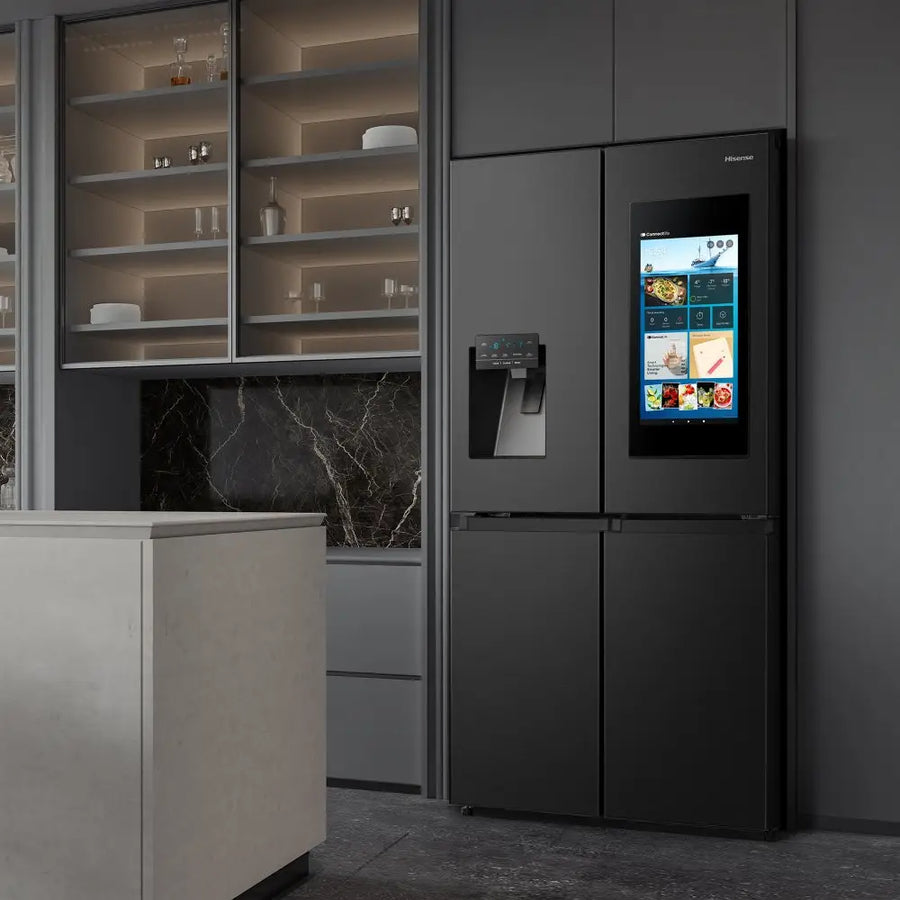 Hisense RQ760N4IFE PureFlat American Smart Fridge Freezer Plumbed Ice & Water - Black Steel *5 Year Warranty* [LAST ONE]