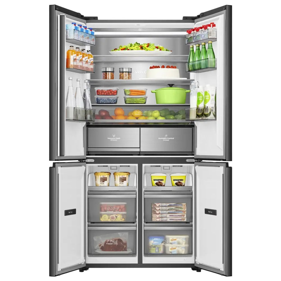 Hisense RQ768N4GBE Multi Door American style fridge freezer - Black Glass