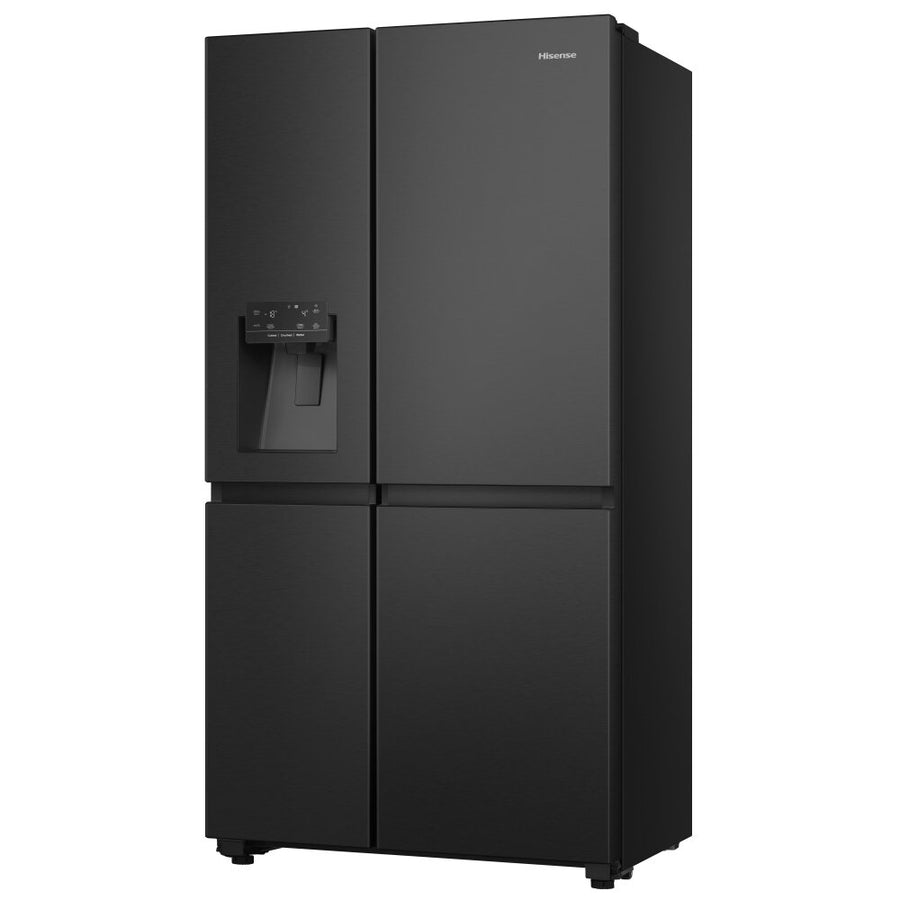 Hisense RS818N4IFE Plumbed Ice&Water American Fridge Freezer - Black stainless
