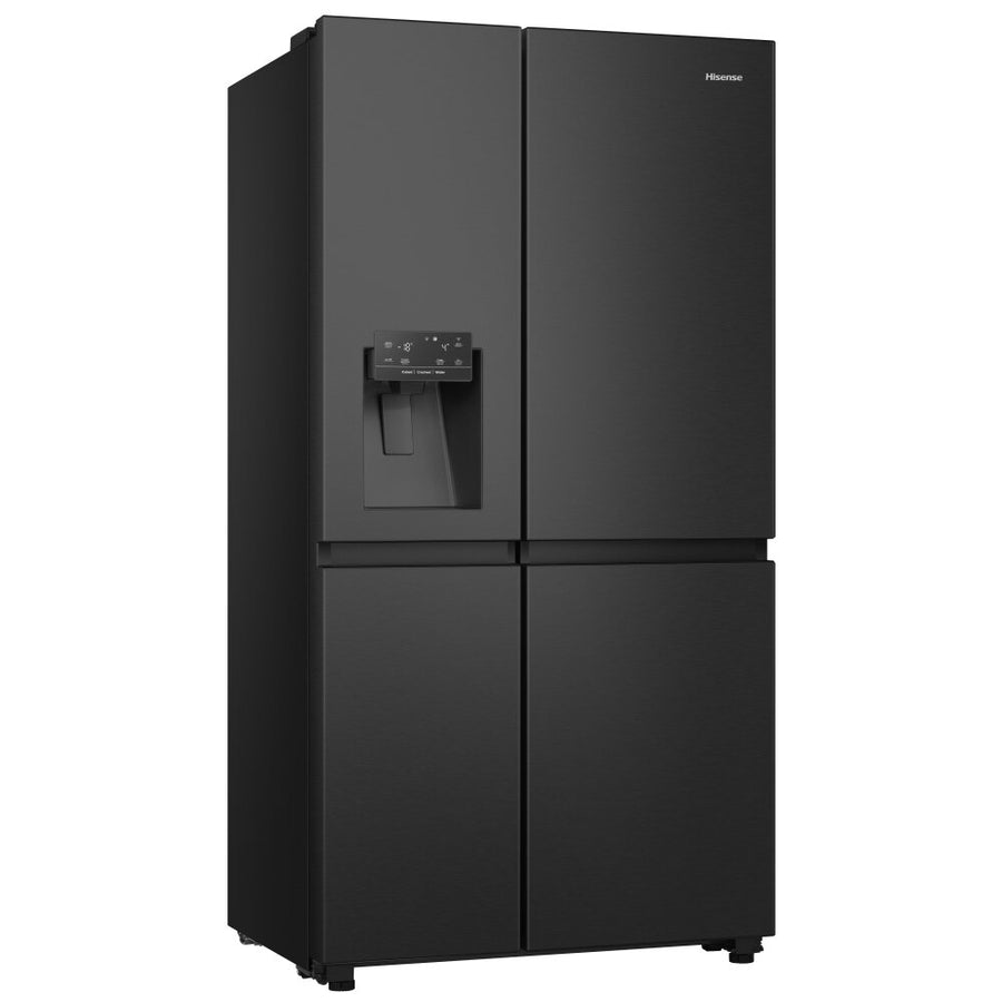 Hisense RS818N4IFE Plumbed Ice&Water American Fridge Freezer - Black stainless
