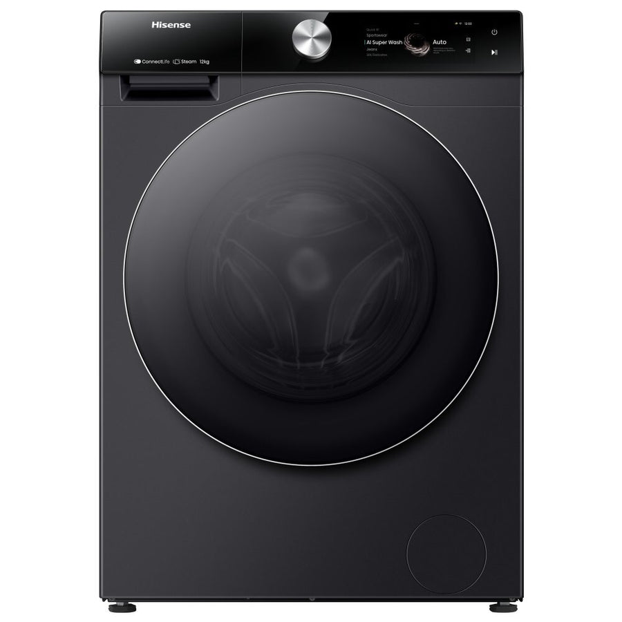 Hisense WF7S1247BB Auto Dosing 12kg 1400 Spin Washing Machine - Black