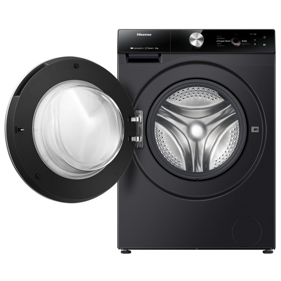 Hisense WF7S1247BB Auto Dosing 12kg 1400 Spin Washing Machine - Black