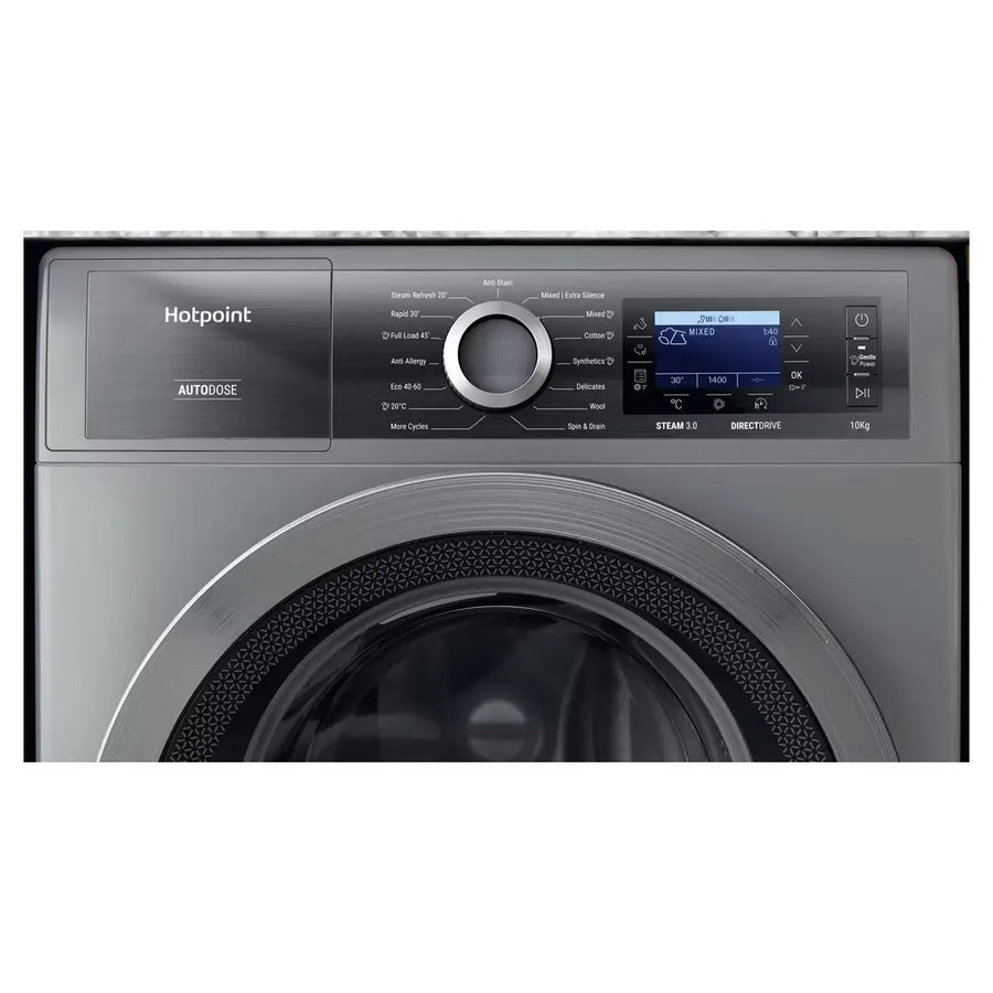 Hotpoint H8 99ADS GPOWER UK 10KG 1400rpm GentlePower Washing machine - Silver