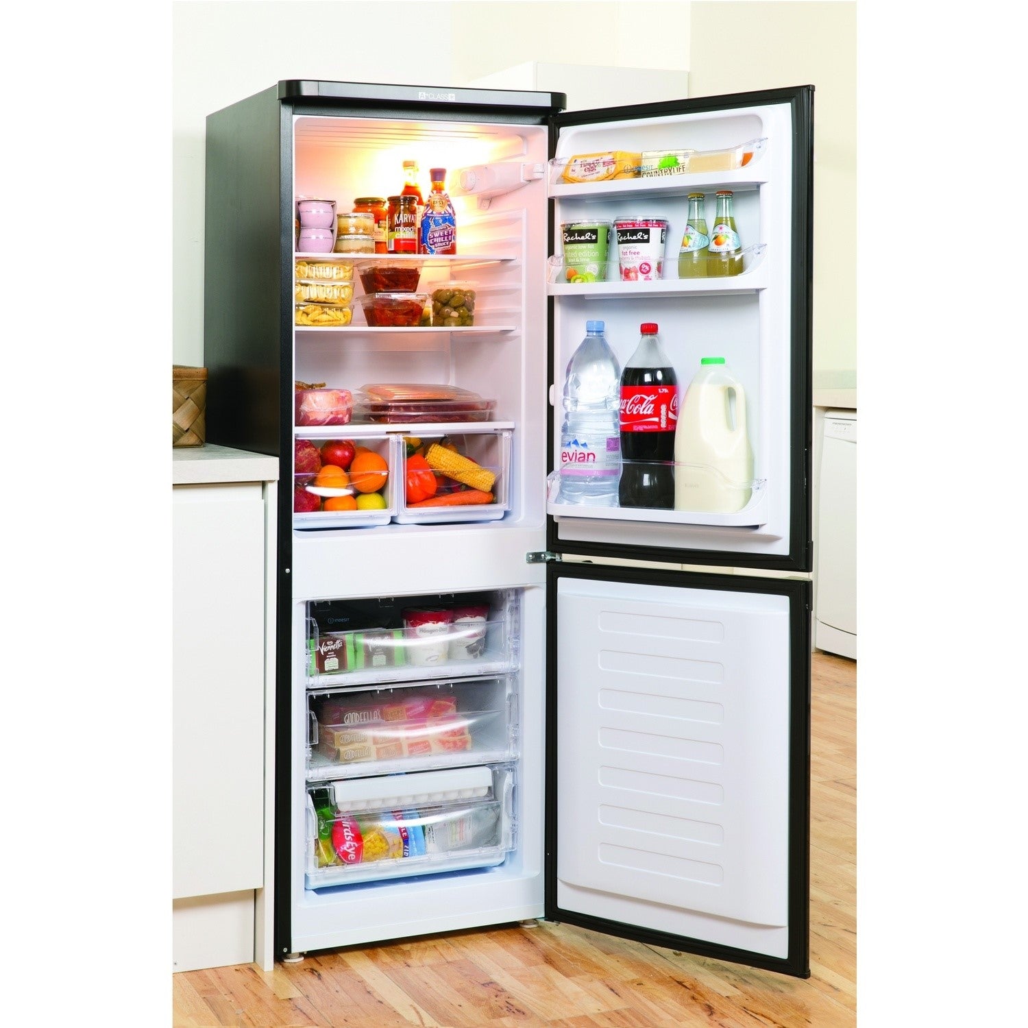 INDESIT IBD5515B Freestanding 50/50 Fridge Freezer Black Basil Knipe