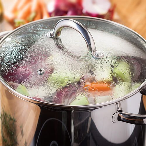 Judge JP84 28cm Stainless Steel Stockpot With Vented Glass Lid, 13 Litre