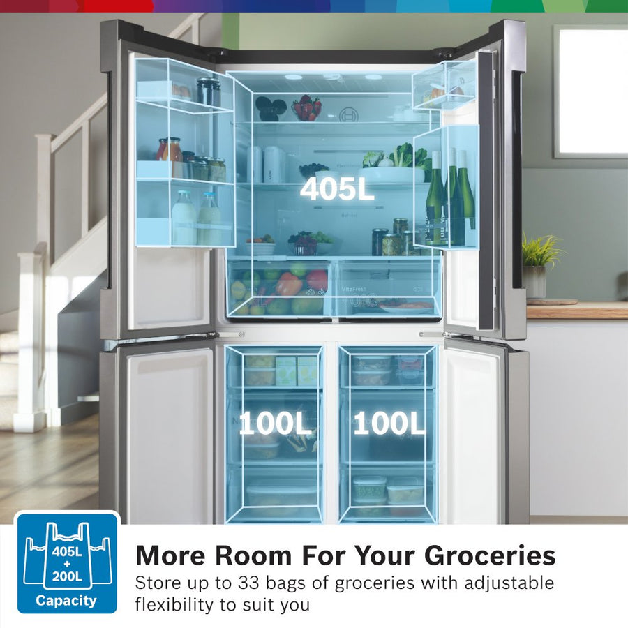 Bosch KFN96VPEAG Series 4 Total No Frost French door Fridge Freezer - Brushed steel anti-fingerprint