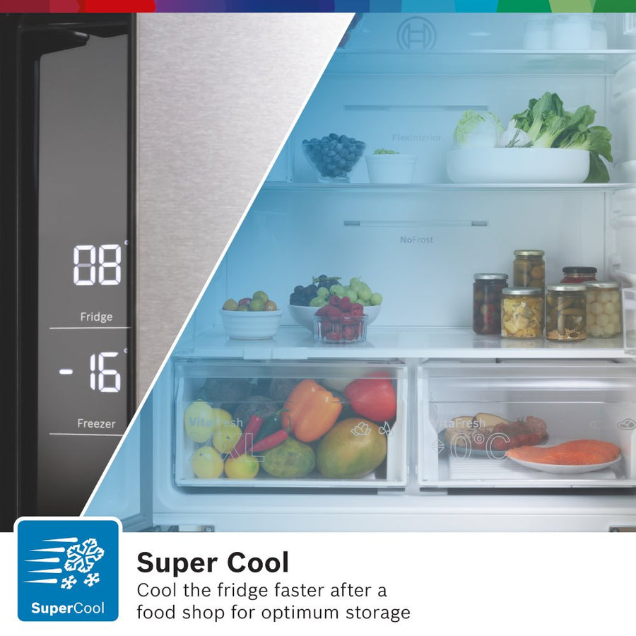 Bosch KFN96VPEAG Series 4 Total No Frost French door Fridge Freezer - Brushed steel anti-fingerprint