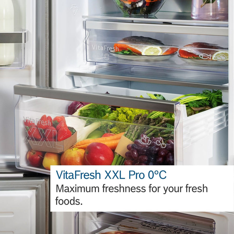 BOSCH Series 4 KGN362LDFG 70/30 Frost Free Fridge Freezer - Stainless steel look [Free 5-year parts & labour guarantee] LAST ONE