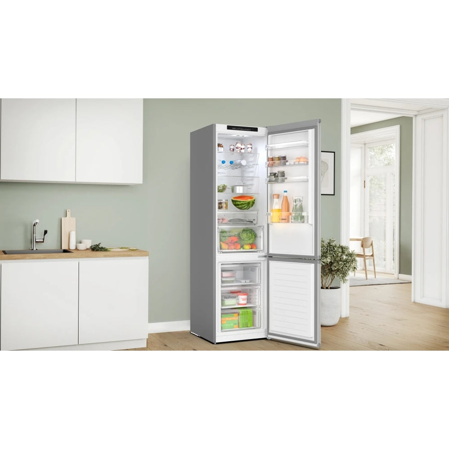 BOSCH Series 4 KGN392LBFG 70/30 Frost Free Fridge Freezer - Silver [Free 5-year parts & labour guarantee]