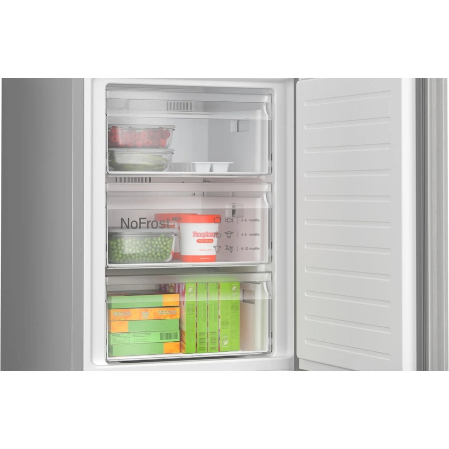 BOSCH Series 4 KGN392LBFG 70/30 Frost Free Fridge Freezer - Silver [Free 5-year parts & labour guarantee]