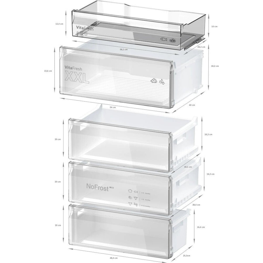 BOSCH Series 4 KGN492LDFG 70/30 Frost Free Fridge Freezer - Stainless Steel Look [Free 5-year parts & labour guarantee]