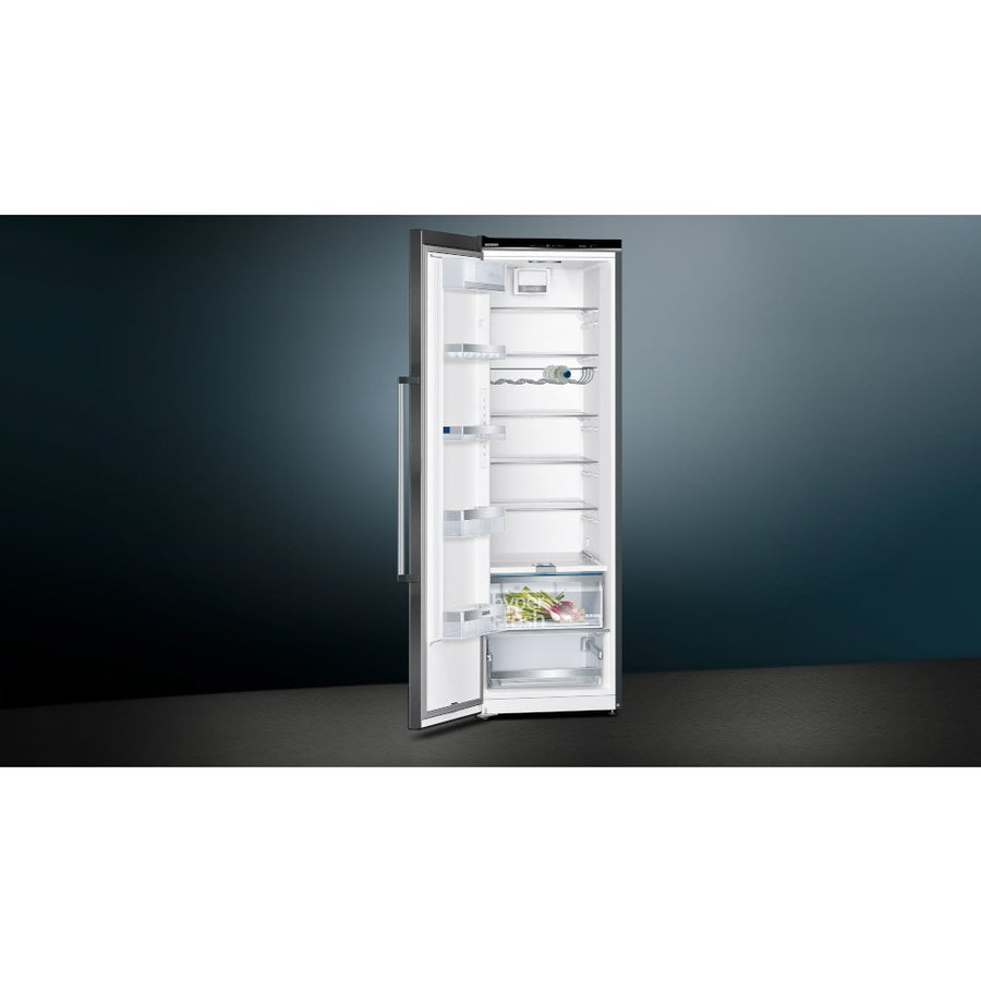 Siemens KS36VAXEP iQ500 Tall Larder Fridge - Black Steel [Free 5-year parts & labour guarantee]