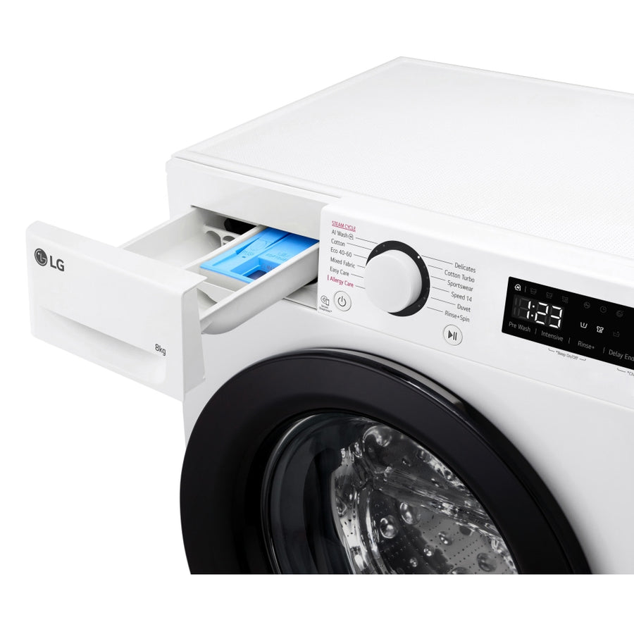LG F2Y508WBLN1 Counter-Depth MAX™ AI DD™ 8Kg Washing Machine - White [Free 5-year parts & labour guarantee] LAST ONE