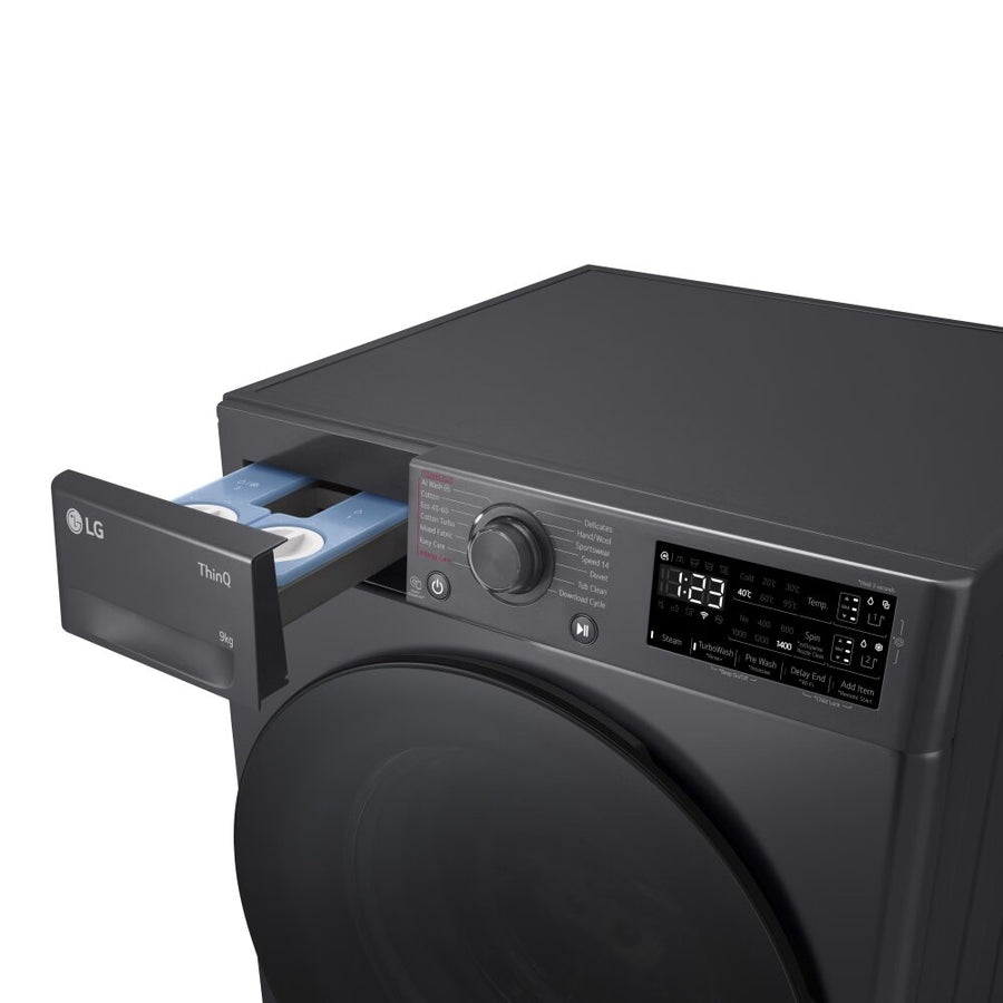 LG F4Y509GBLA1 EZDispense™ 9kg 1400rpm Washing machine - Slate Grey [Free 5-year parts & labour guarantee]
