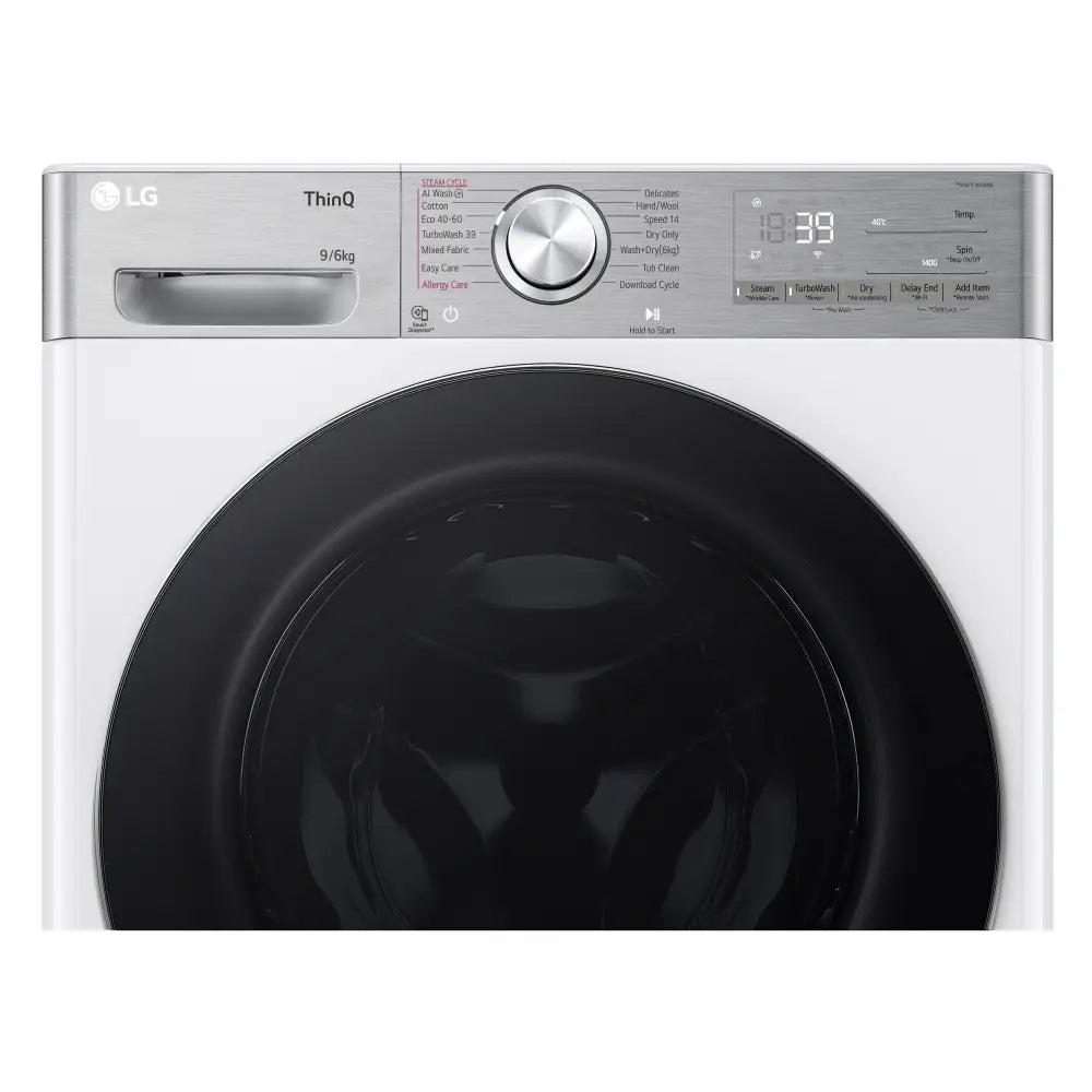 LG FWY996WCTN4 9/6kg 1400RPM AI DD™ Steam Washer Dryer - White