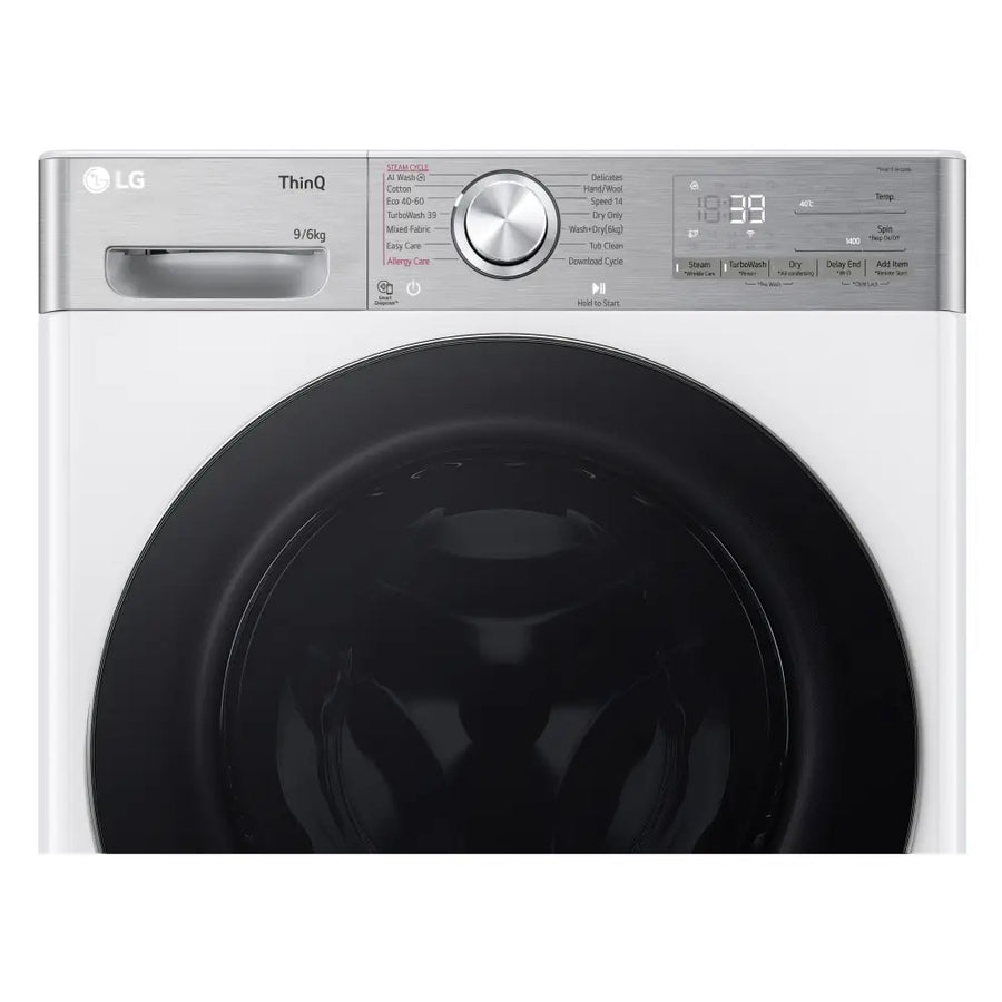 LG FWY996WCTN4 9/6kg 1400RPM AI DD™ Steam Washer Dryer - White [Free 5-year parts & labour guarantee]