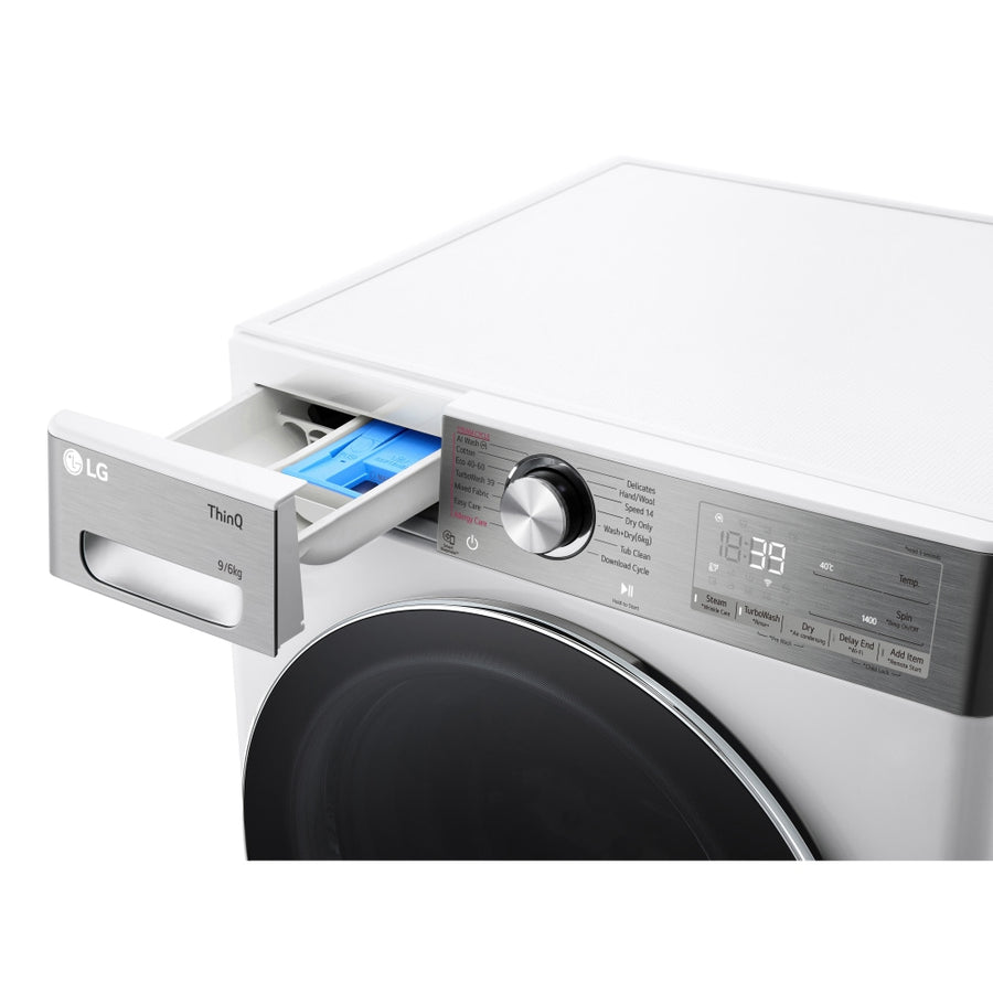 LG FWY996WCTN4 9/6kg 1400RPM AI DD™ Steam Washer Dryer - White [Free 5-year parts & labour guarantee]