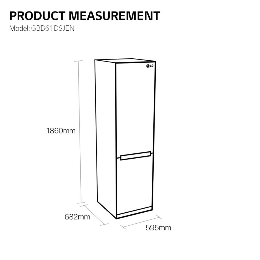LG GBB61DSJEN NatureFRESH 70/30 Total No Frost Fridge Freezer - Graphite [last one]