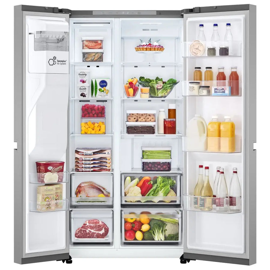 LG GSLC40PYPE american style fridge freezer in silver